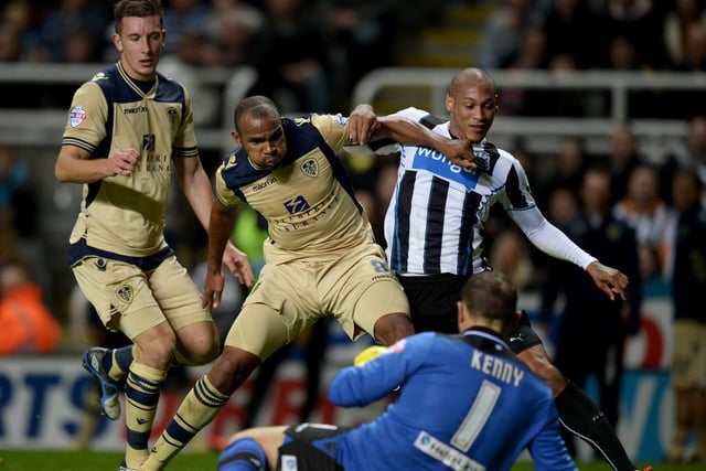 Newcastle United's Yoan Gouffran is foiled Paddy Kenny during the Capital One Cup third round clash at St James' Park in September 2013.
