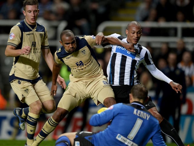 Newcastle United's Yoan Gouffran is foiled Paddy Kenny during the Capital One Cup third round clash at St James' Park in September 2013.