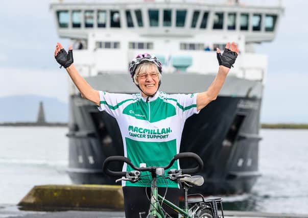 An 82-year-old Scottish super-gran is planning to cycle the 1,600-mile Wild Atlantic way in Ireland. Picture: Jennifer McHattie,
 Macmillan Cancer Support