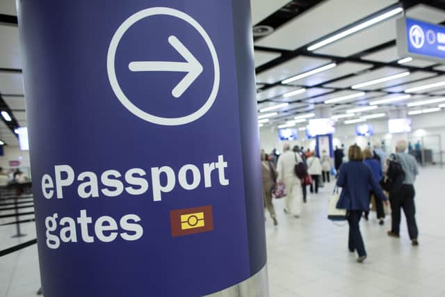 Passengers arriving at Gatwick Airport. A 14-day quarantine period will apply to all those travelling into the UK from 8 June. Picture: Photo by Oli Scarff/Getty Images
