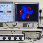 Confocal microscopes allow scientists to look at cells in more detail and obtain clearer images. Cancer Research UK is the world's leading cancer charity dedicated to saving lives through research. Picture: Dan Kitwood/Getty Images/Cancer Research UK