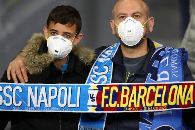 Napoli's game with Barcelona was able to go ahead but parts of Italy remain on lockdown. Picture:Michael Steele/Getty Images