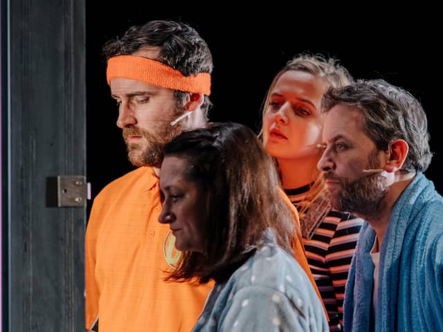 Robert Jack, Elicia Daly, Alana May Jackson and Paul Thomas Hickey rehearse Vanishing Point's new production

production of The Metamorphosis