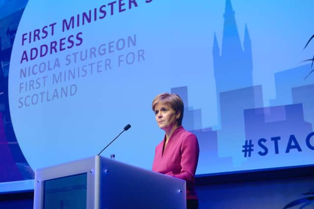First Minister Nicola Sturgeon unveiled the new 5.5 million Scottish tourism fund at the SEC in Glasgow.
