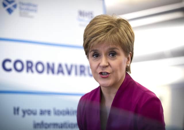 Nicola Sturgeon took part in a UK Government Cobra meeting about the coronavirus outbreak (Picture: Jane Barlow/pool/AFP via Getty Images)