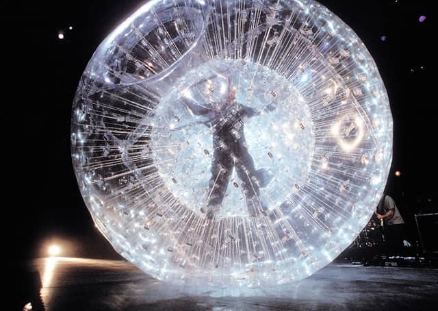 Genesis is reforming but in its post-Prog format with Phil Collins rather than Peter Gabriel, pictured on stage in Mexico in 2002, as lead singer (Picture: Armando Gallo/Peter Gabriel Ltd/PA)