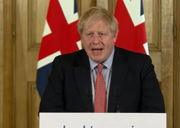 Prime Minister Boris Johnson gives a news conference about the coronavirus crisis in 10 Downing Street (Picture: TV Pool/PA Wire)