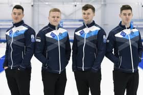 Scotland's team for the men's world curling championships, pictured from left: Hammy McMillan, Bobby Lammie, Bruce Mouat and Grant Hardie. 
Picture: Graeme Hart