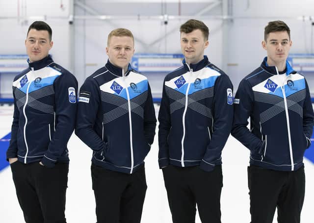 Scotland's team for the men's world curling championships, pictured from left: Hammy McMillan, Bobby Lammie, Bruce Mouat and Grant Hardie.
Picture: Graeme Hart