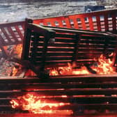 Memorial benches from Edinburgh's Princes Street Gardens are burned at a facility on the outskirts of the city