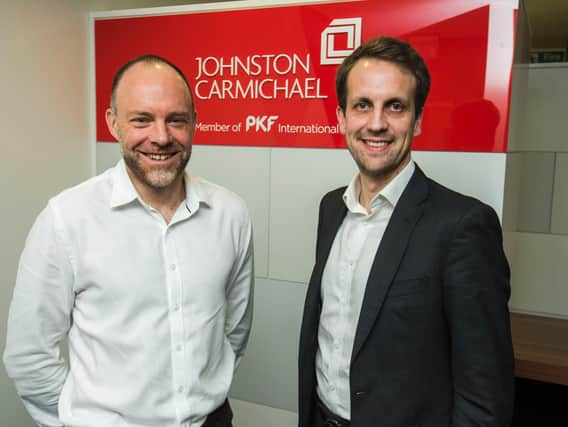 Johnston Carmichael's Shaun Millican (left) and Foresight Group's Dan Halliday attended the Dundee event. Picture: Alan Richardson