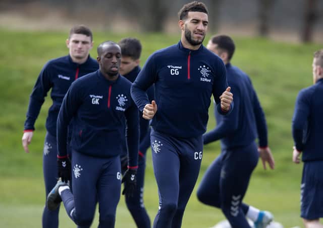 Connor Goldson trains ahead of Rangers' trip to face Ross County. Picture: SNS.