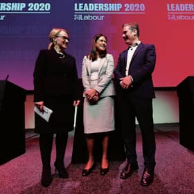 Rebecca Long-Bailey, Lisa Nandy and Sir Keir Starmer at a leadership hustings last month. Picture: John Devlin