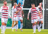 Marios Ogkmpoe neted a late penalty to boost Hamilton's survival hopes. Picture: SNS Group