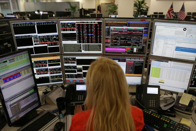 Following its opening at 8am on Monday, the leading index of London-listed businesses collapsed by more than 500 points, wiping billions off the value of Britains biggest companies. Picture: AFP