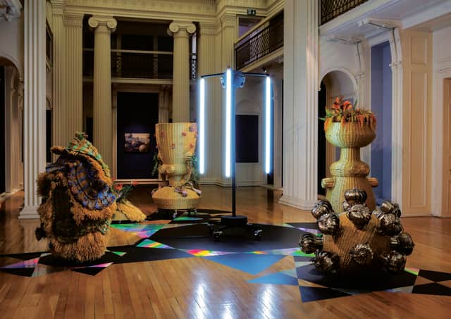 Installation shot of Haegue Yang's The Intermediates, 2015-2016 - part of the Pine's Eye exhibition at Talbot Rice Gallery PIC: Courtesy of Talbot Rice Gallery.