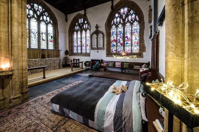 A champing church in Langport.