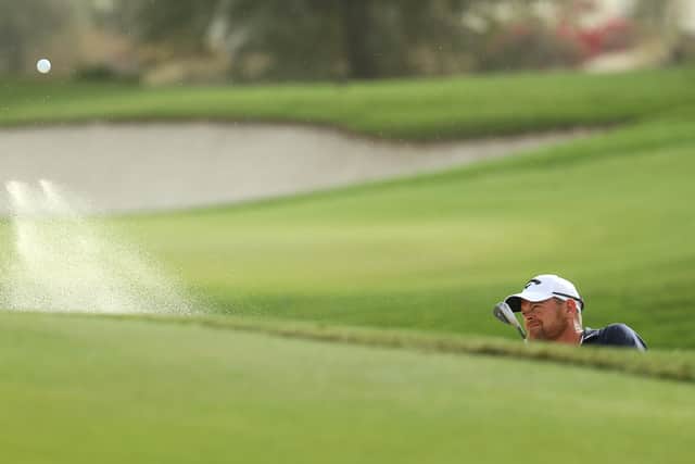 David Drysdale hit lots of brilliant shots in the final few holes of the Qatar Masters, including this one from a bunker. Picture: Getty.