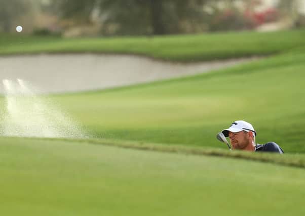 David Drysdale hit lots of brilliant shots in the final few holes of the Qatar Masters, including this one from a bunker. Picture: Getty.