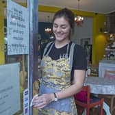 Staff at Piecebox cafe in Polworth putting out anti-bacterial wipes and regularly cleaning the door handles (Picture: Neil Hanna)