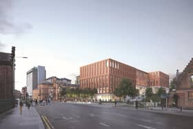 An artists impression of the developments postion on Dumbarton Road