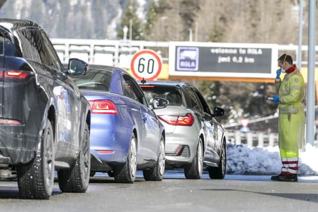 People arriving from Italy at the Brenner Pass border crossing with Austria are being checked for signs of coronavirus (Picture: Jan Hetfleisch/Getty Images)