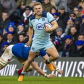 Scotland inside centre Chris Harris breaks a tackle during the impressive 28-17 victory over France at BT Murrayfield. Picture: Gary Hutchison/SNS/SRU