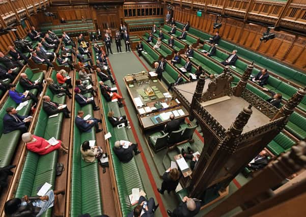 MPs observe ‘social distancing’ rules during Prime Minister’s Questions in the House of Commons (Picture: UK Parliament/Jessica Taylor/PA Wire)