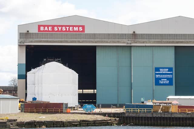The BAE shipyard at Govan, where construction work has temporarily halted. Picture: John Devlin