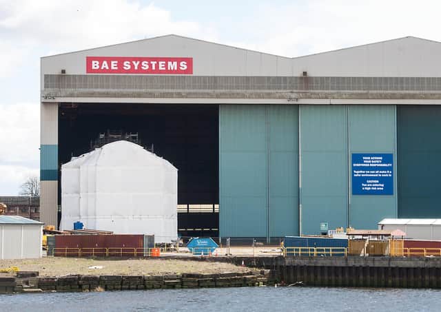 The BAE shipyard at Govan, where construction work has temporarily halted. Picture: John Devlin