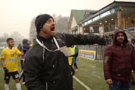 Real Kashmir manager David Robertson celebrates a vital win over I-League rivals Gokulam Kerala. Picture: Tauseef Mustafa/AFP