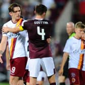 Stenhousemuir and Hearts players embrace after the League 2 side met the Premiership outfit in a Betfred Cup tie at Tynecastle last July. Picture Michael Gillen.