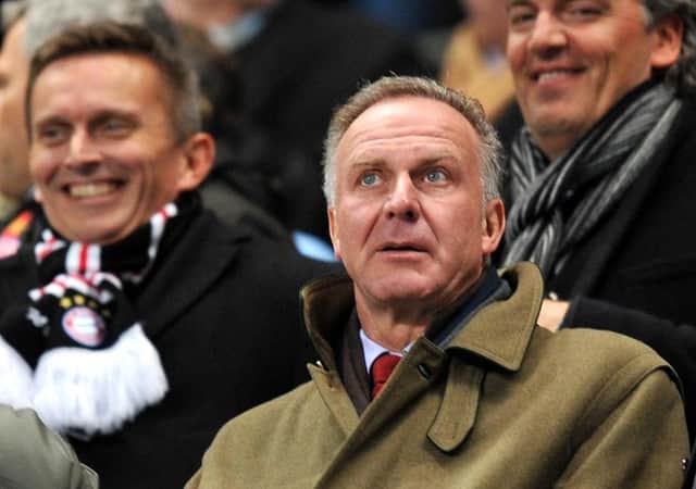 Karl-Heinz Rummenigge’s Bayern Munich are one of four German clubs 
to pledge a solidarity payment of €20m to support struggling clubs. Picture: PA