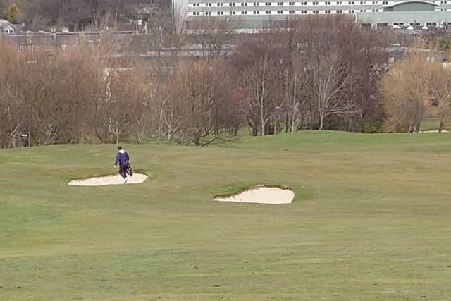 This golfer ignored the lockdown guidelines by playing at Carrick Knowe, one of the municipal courses in Edinburgh on Sunday.