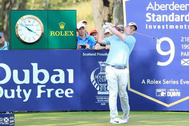 Bob MacIntyre, pictured during last year's Aberdeen Standard Investments Scottish Open at The Renaissance Club, lives close to the 12th tee at Glencruitten Golf Club in Oban. Picture: Aberdeen Standard Investments