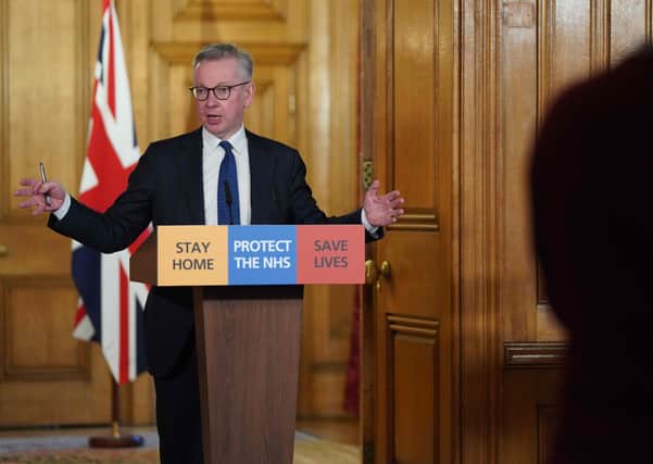 Cabinet minister Michael Gove speaks during a Downing Street briefing about the Covid-19 pandemic (Picture: Pippa Fowles/10 Downing Street/AFP via Getty Images)