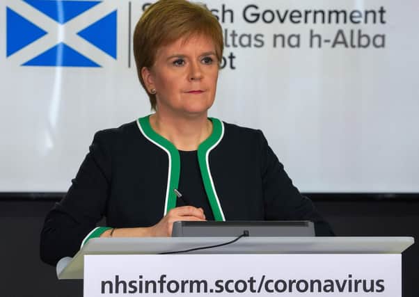 Nicola Sturgeon gives a press briefing on the coronavirus outbreak (Picture: Scottish Government/AFP via Getty Images)
