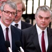 In 1991, the then Chancellor Norman Lamont, seen with Prime Minister John Major, was ridiculed for using the phrase 'green shoots' amid the economic troubles of that year (Picture: PA)