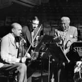 20 September 1947:  At the first Edinburgh Festival, are, (from left to right), Hungarian-American violinist Joseph Szigeti, Scottish violist William Primrose, Austrian pianist Artur Schnabel, and French cellist Pierre Fournier (Picture: Gerti Deutsch/Picture Post/Getty Images)