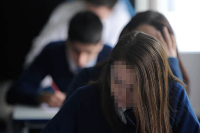 A pupil sits an exam before the coronavirus lockdown. Picture: Phil Wilkinson