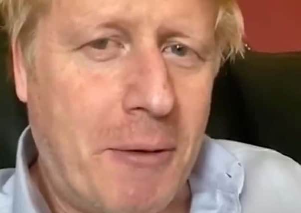 Covid-19 sufferer Boris Johnson did not look well in his latest video message to the nation, despite saying he was 'feeling better' (Picture: Boris Johnson/PA)