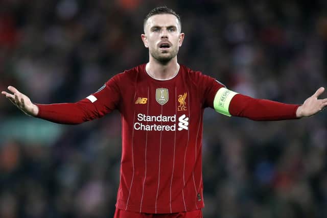Liverpool's Jordan Henderson helped organise a Premier League captains meeting to discuss how best to help support and fund the NHS during the coronavirus crisis. Picture: Martin Rickett/PA Wire