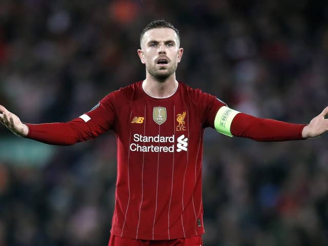 Liverpool's Jordan Henderson helped organise a Premier League captains meeting to discuss how best to help support and fund the NHS during the coronavirus crisis. Picture: Martin Rickett/PA Wire