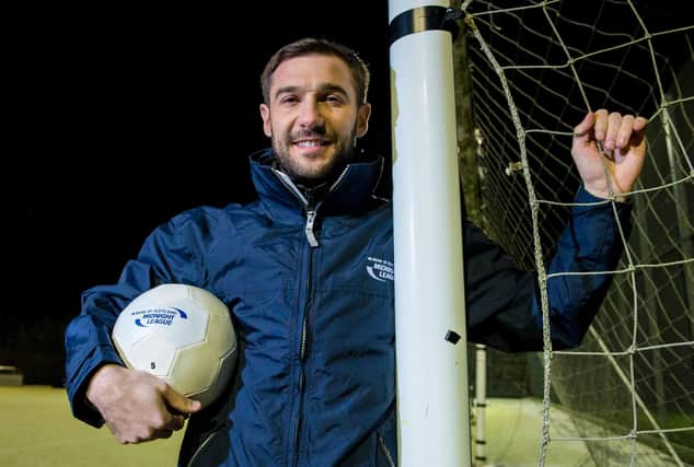 Kevin Thomson's online videos of his 'keepie up' challenge (all you need is a ball and a wall) have proved hugely popular with youngsters during the coronavirus lockdown. Picture: SNS