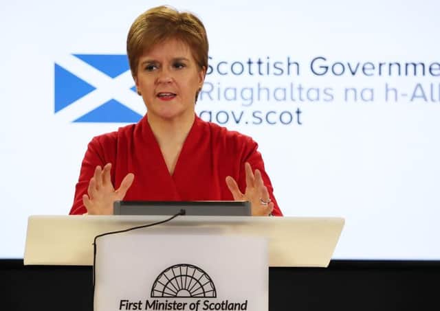 First Minister Nicola Sturgeon was speaking at her daily media conference