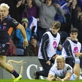 Edinburgh's Darcy Graham in full flow during his match-winning performance against Glasgow Warriors in the 1872 Cup win at BT Murrayfield on December. Picture: Ross Parker / SNS
