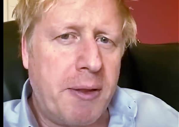 Boris Johnson in a video message posted online shortly before he went to hospital (Picture: 10 Downing Street/AFP via Getty Images)