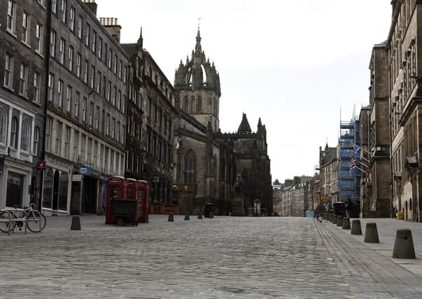 Edinburgh's Royal Mile is deserted as people abide by the lockdown's restrictions (Picture: Lisa Ferguson)