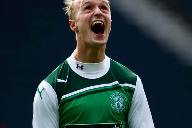Leigh Griffiths celebrates at the final whistle