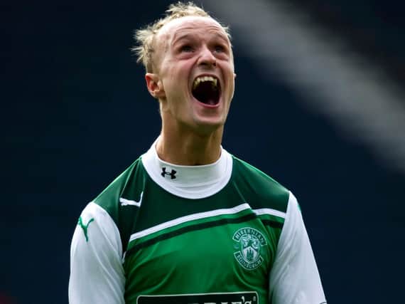 Leigh Griffiths celebrates at the final whistle
